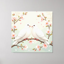 Impressão Em Tela Weiße Tauben der Liebe
