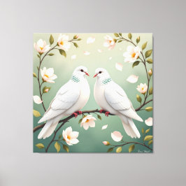 Impressão Em Tela Weiße Tauben der Liebe