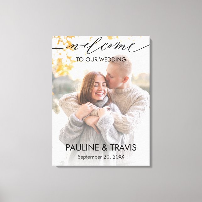 Impressão Em Tela Welcome sign wedding modern text (Frente)
