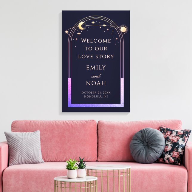 Impressão Em Tela Welcome To Our Love Story Wedding Welcome Sign (Insitu(Sala de estar))