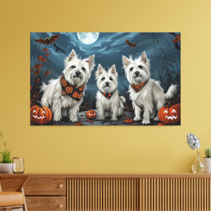 Impressão Em Tela West Highland Halloween Spooky