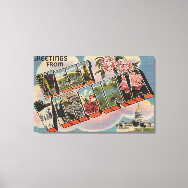 Impressão Em Tela West Virginia (Capital Building) (Frente)