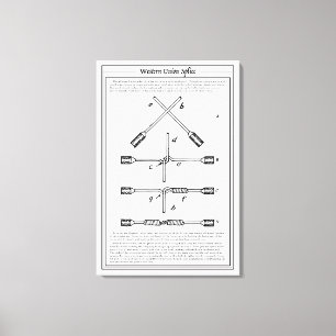 Impressão Em Tela Western Union emenda retro clássico do vintage do