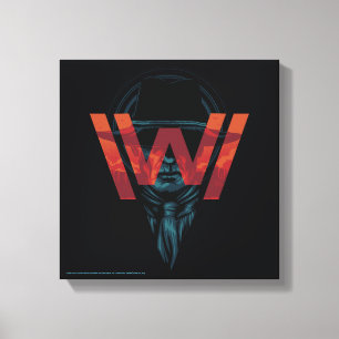 Impressão Em Tela Westworld   o homem no gráfico preto do logotipo