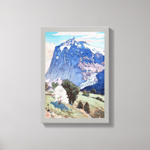 Impressão Em Tela Wetterhorn, Hiroshi Yoshida, Woodcut