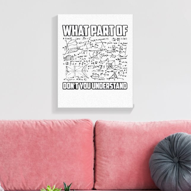 Impressão Em Tela What Part Of Don't You Understand? Funny Math  (Insitu(Sala de estar))