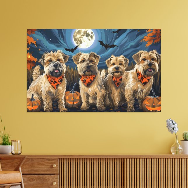 Impressão Em Tela Wheaten Terrier Halloween Spooky (Insitu(Sala de estar))