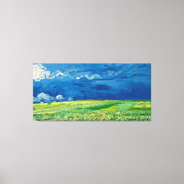 Impressão Em Tela Wheatfield em Thunderclouds por Vincent van Gogh (Frente)