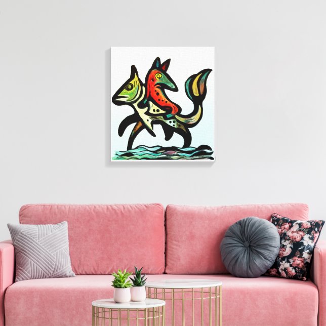 Impressão Em Tela When Earth and Water Collide The Fox and The Trout (Insitu(Sala de estar))