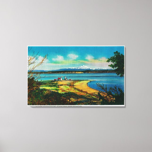 Impressão Em Tela Whidby Island e Mt. Baker de Port Townsend (Frente)