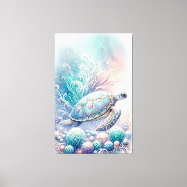 Impressão Em Tela Whimsic Sea Turtle Wall Art (Frente)