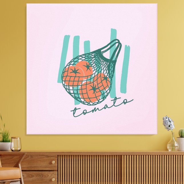 Impressão Em Tela Whimsical Tomatos Italy Farmers Market (Insitu(Sala de estar))