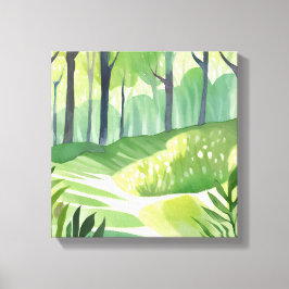 Impressão Em Tela Whimsical Woods | Paisagem de Aquarela Florestal