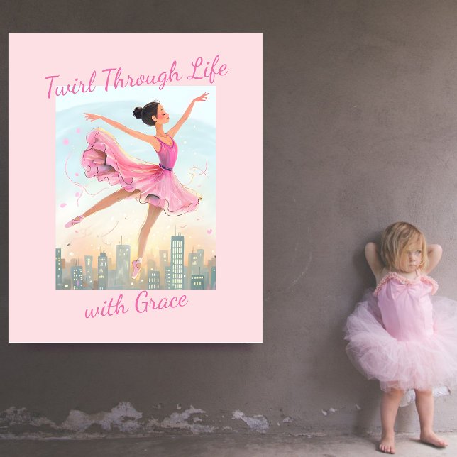 Impressão Em Tela Whimsy Twirling Ballerina Com Grace Sobre Cidade (Criador carregado)