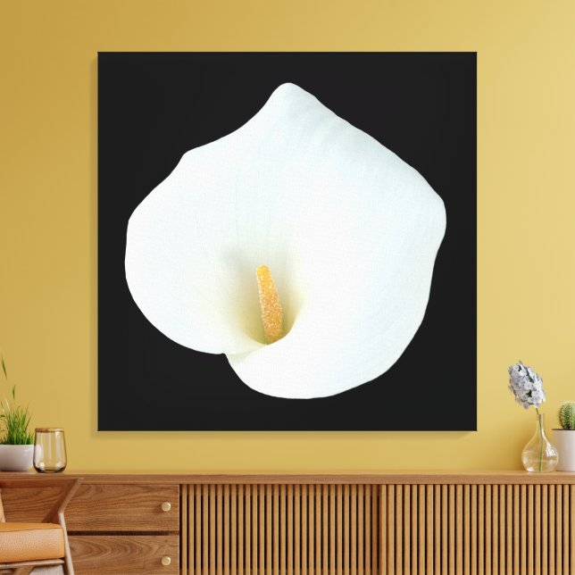 Impressão Em Tela White Calla Lily Flower Backyard Foto do jardim (Insitu(Sala de estar))
