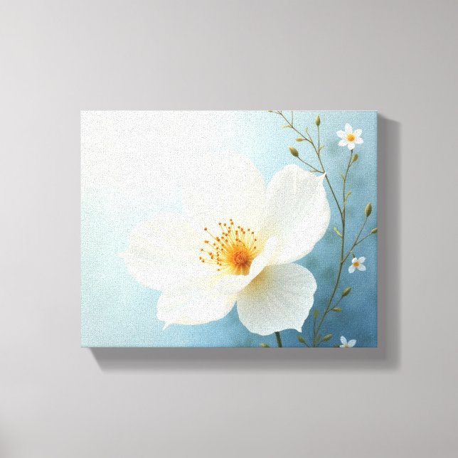 Impressão Em Tela White colour flower painting arts  (Frente)