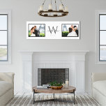 Impressão Em Tela White Horizontal 2 Foto Monograma de Casamento<br><div class="desc">Uma apresentação profissional de duas das suas belas fotos de casamento, com o monograma do seu casamento no meio em preto e cinza. O fundo branco realmente torna suas fotos o herói, e vai bem com muitos estilos diferentes de design interior. Acessa preto e branco, assim como fotografia colorida. Esta...</div>