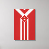 White Stripes e Chevrons em Vermelho com Monograma