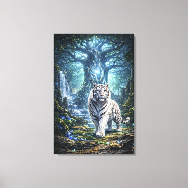 Impressão Em Tela White Tiger Fantasy Art | Man Jiang Hong Art Serie (Frente)