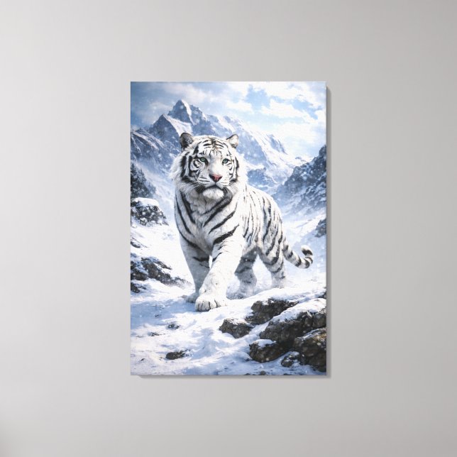 Impressão Em Tela White Tiger Fantasy Art | Man Jiang Hong Art Serie (Frente)
