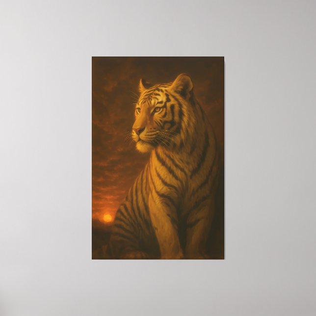 Impressão Em Tela White Tiger Fantasy Art – Mystic Jungle Light (Frente)