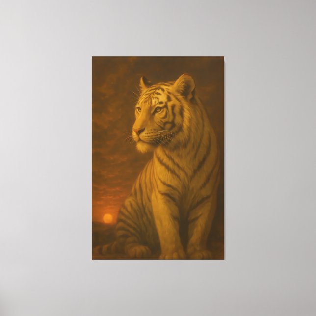 Impressão Em Tela White Tiger Fantasy Art – Mystic Jungle Light (Frente)