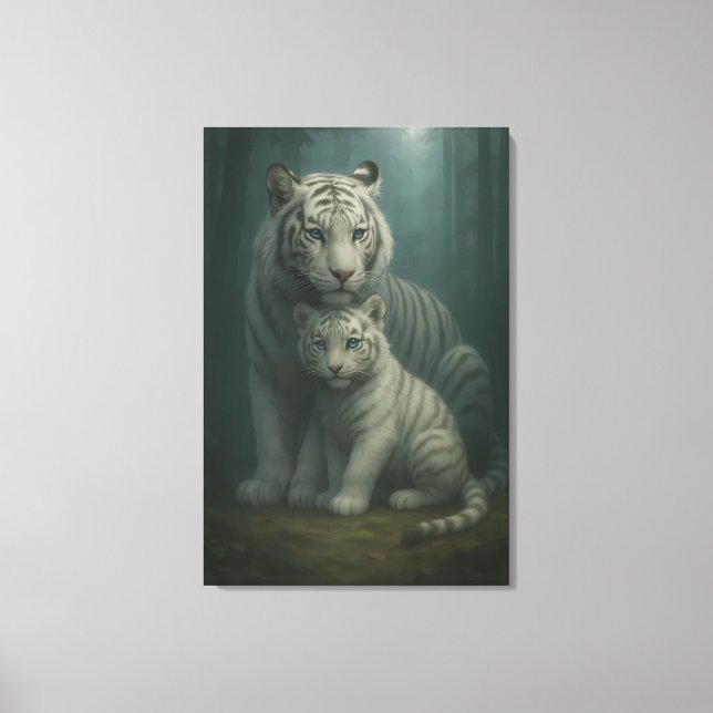 Impressão Em Tela White Tiger – Guardian of Light – ManJiangHong Art (Frente)
