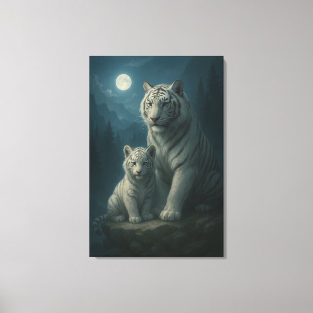 Impressão Em Tela White Tiger – Guardian of Light – ManJiangHong Art (Frente)