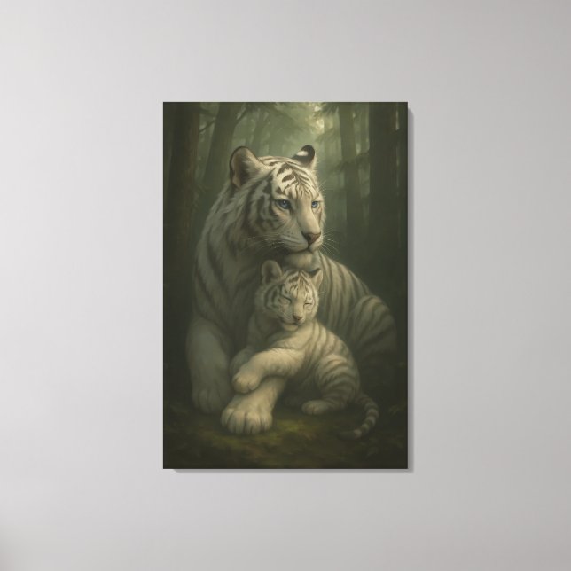 Impressão Em Tela White Tiger – Guardian of Light – ManJiangHong Art (Frente)
