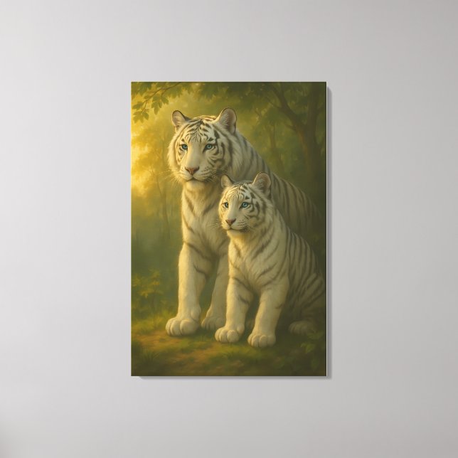 Impressão Em Tela White Tiger – Guardian of Light – ManJiangHong Art (Frente)