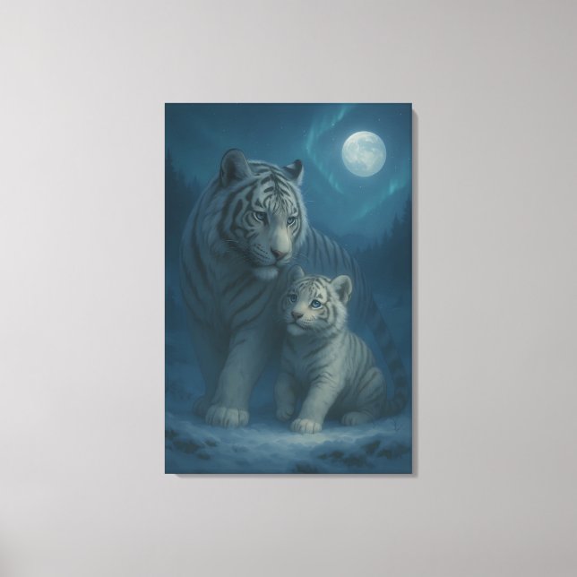 Impressão Em Tela White Tiger – Guardian of Light – ManJiangHong Art (Frente)