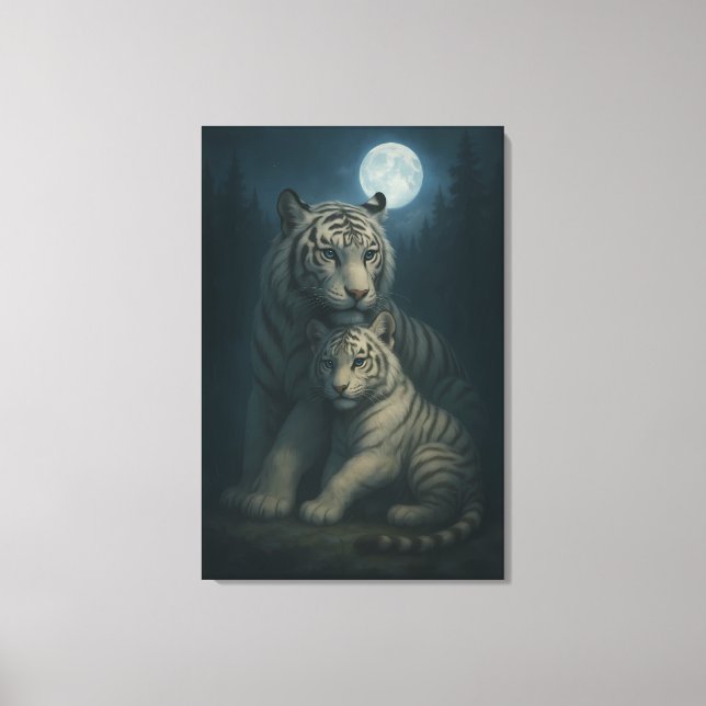 Impressão Em Tela White Tiger – Guardian of Light – ManJiangHong Art (Frente)