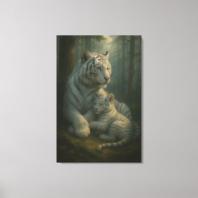 Impressão Em Tela White Tiger – Guardian of Light – ManJiangHong Art (Frente)