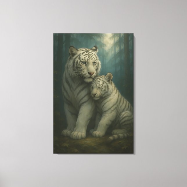 Impressão Em Tela White Tiger – Guardian of Light – ManJiangHong Art (Frente)