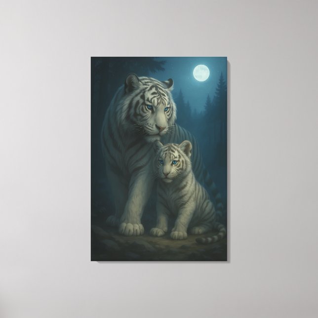Impressão Em Tela White Tiger – Guardian of Light – ManJiangHong Art (Frente)