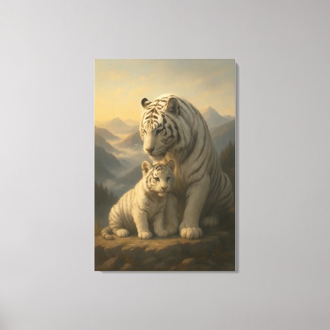 Impressão Em Tela White Tiger – Guardian of Light – ManJiangHong Art (Frente)
