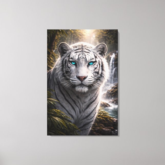 Impressão Em Tela White Tiger in Motion – ManJiangHong Art Series (Frente)