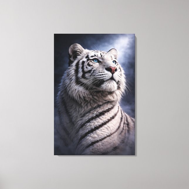 Impressão Em Tela White Tiger in Motion – ManJiangHong Art Series (Frente)