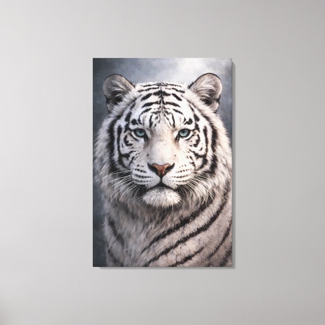 Impressão Em Tela White Tiger in Motion – ManJiangHong Art Series (Frente)