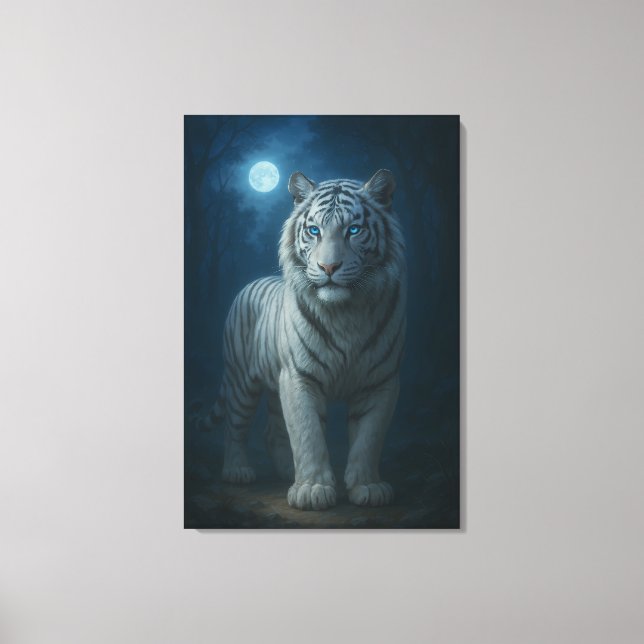 Impressão Em Tela White Tiger – Mystical Fantasy Portrait – ManJiang (Frente)
