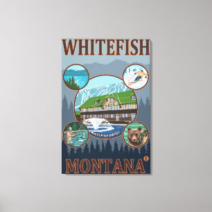 Impressão Em Tela Whitefish, Poster de viagens MontanaScenic