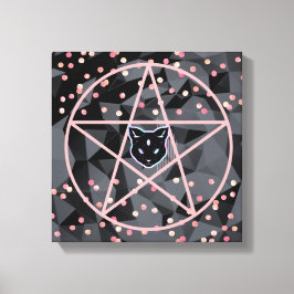 Impressão Em Tela WiizyWitch Magic Witch Cosmic Cat Pentacle Magick