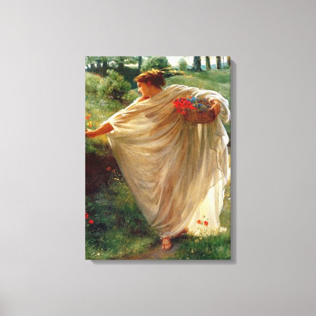 Impressão Em Tela Wild Blossoms (por Edward Poynter) (Frente)