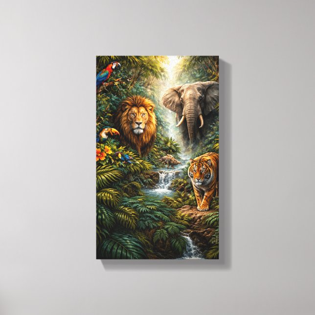 Impressão Em Tela Wild Jungle Harmony (Frente)