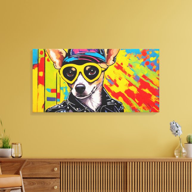 IMPRESSÃO EM TELA WILD ONE-CHIHUAHUA 2 (Insitu(Sala de estar))