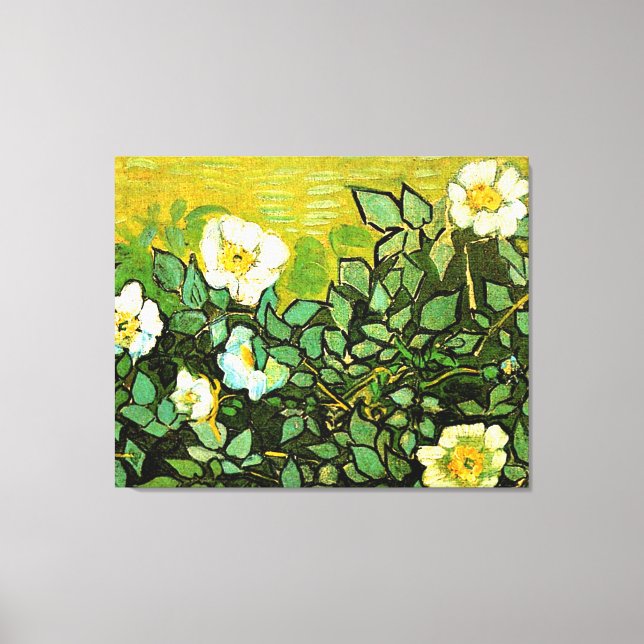 Impressão Em Tela Wild Roses, popular painting by Vincent van Gogh (Frente)