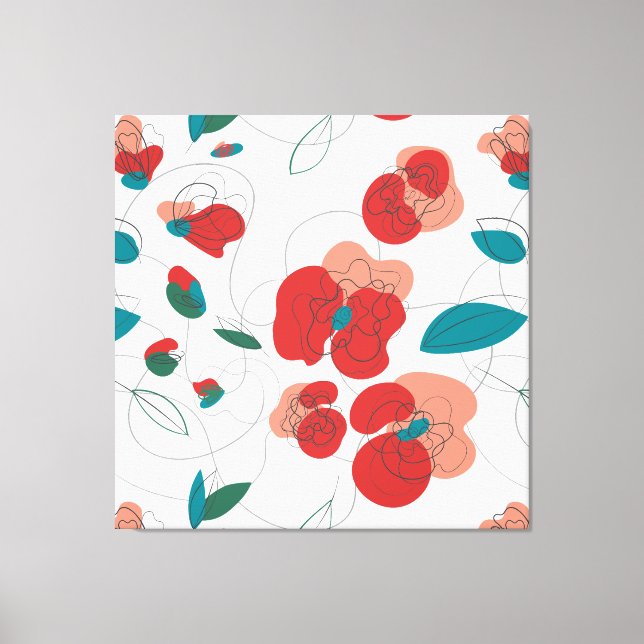 Impressão Em Tela Wildflower Wonderland | Fluxos estilizados (Frente)