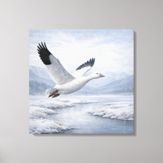 Impressão Em Tela Wildlife Snow Goose Flying Winter