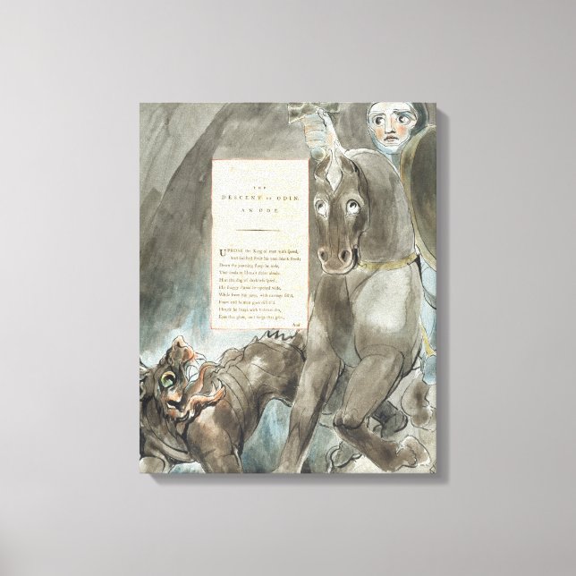Impressão Em Tela William Blake | A descida de Odin, An Ode, (Frente)