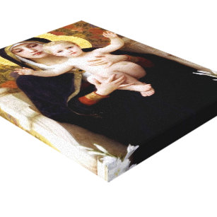 Impressão Em Tela William Bouguereau- Madonna dos lírios